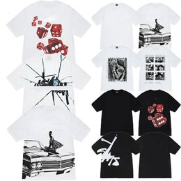300g 100% cotton t shirt mens designer cotton t shirt letter print graphic tee vintage hip hop loose sports short sleeve tops men streewear tshirts US Size S-3XL