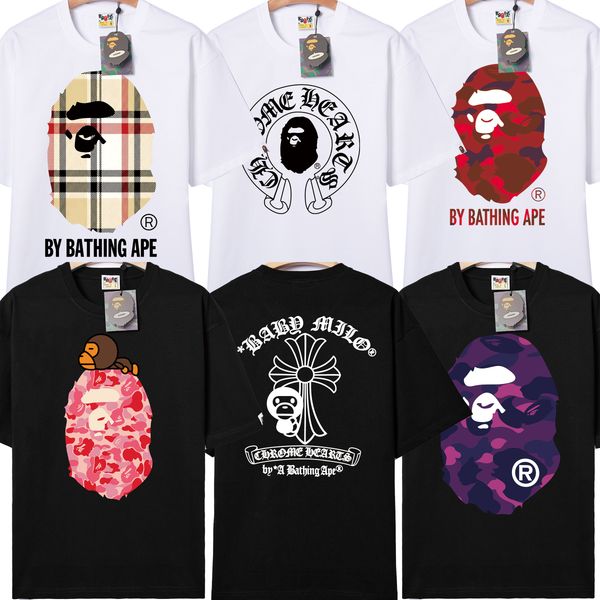 bape tshirt designer tshirt a bathing ape fashion trend tshirt top check big ape head tee 100% cotton 300g heavyweight short sleeved shirt