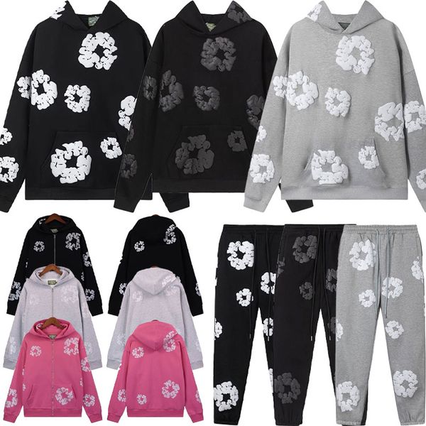 denim tears hoodie designer brand magnolia flower american trendy brand streetwear pure cotton sweatshirt top quality craftsmanship